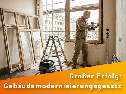 Beispielbild Gebäudemodernisierungsgesetz Fenstereinbau (Bild: Gemini)